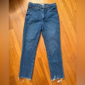 Madewell The Perfect Vintage Jean High Rise Medium Wash Frayed Hem  Size 27